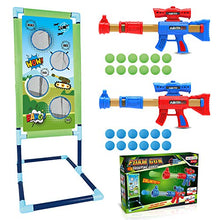 Load image into Gallery viewer, Springflower Shooting Game Toy for 5 6 7 8 9 10+ Years Olds Boys,2pk Foam Ball Popper Air Toy Guns with Standing Shooting Target,24 Foam Balls, Ideal Gift, Compatible with Nerf Toys
