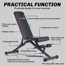 Load image into Gallery viewer, WILLY Adjustable Weight Bench for Full Body Workout Multi-Purpose Utility Weight Bench Foldable Flat Bench Press for Home Gym, Adjustable Strength Training Bench with Fast Folding

