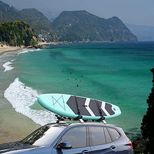 Load image into Gallery viewer, WIRUGA Folding Kayak Rack 4 PCS/Set J Bar Roof Carrier Rack of Bilateral Premier for Canoe/SUP/Kayaks and Surfboard Board On Rooftop Mount on SUV/Car and Truck Crossbar with 4 PCS Tie Down Straps
