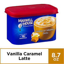 Load image into Gallery viewer, Maxwell House International Cafe Flavored Instant Coffee, Vanilla Caramel Latte, 8.7 oz Canister (Pack of 4) (Limited Edition)
