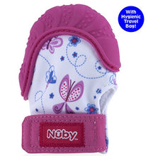 Load image into Gallery viewer, Nuby  Soothing Teething Mitten with Hygienic Travel Bag, Pink, 1 Count
