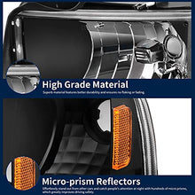 Load image into Gallery viewer, AUTOSAVER88 Headlight Assembly Compatible with 1994-2001 Dodge Ram 1500/1994 1995 1996 1997 1998 1999 2000 2001 2002 Dodge Ram Pickup 2500 3500 Black Housing Amber Reflector with Corner lights
