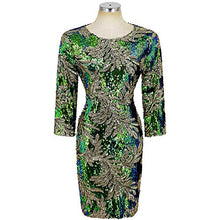 Load image into Gallery viewer, Yamycka Long Sleeve Embroidery Sequins Dress Women Party Clothes (Green, S)
