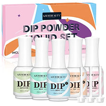 Load image into Gallery viewer, 5+3 Pcs Dipping Powder Liquid Set- 15ml Large Capacity Dip Powder Base &amp; Top, Bond, Activator, Brush Saver for Dip Powder Nail Kit No Nail Lamp Needed (0.5oz)

