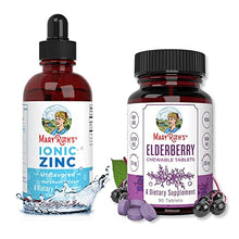 Load image into Gallery viewer, Liquid Ionic Zinc &amp; Elderberry Tablets Immunity Bundle by MaryRuth's | Organic Glycerin + Zinc Sulfate, 4oz | Elderberry + Vitamin C Chewable Tablets, 90ct | Formulated for Kids &amp; Adults
