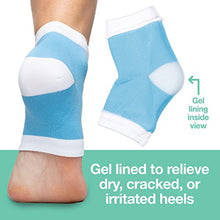 Load image into Gallery viewer, ZenToes Moisturizing Heel Socks 2 Pairs Gel Lined Toeless Spa Socks to Heal and Treat Dry, Cracked Heels While You Sleep (Regular, Blue)
