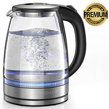 Load image into Gallery viewer, HadinEEon Electric Kettle 1.7L Glass Electric Tea Kettle (BPA Free) Cordless Teapot, Portable Electric Hot Water Kettle with Auto Shutoff Protection, Stainless Steel Lid &amp; Bottom
