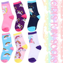Load image into Gallery viewer, Children Cotton Crew Socks For Girl Boy Kids Toddler Gift Fashion Cute Cartoon Animal Stocking Stuffer Unicorn Socks 6 Pack (Unicorn-I, 5-8 Years Old)
