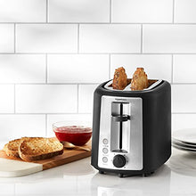 Load image into Gallery viewer, Amazon Basics 2 Slice, Extra-Wide Slot Toaster with 6 Shade Settings, Black
