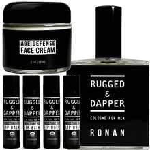 Load image into Gallery viewer, RUGGED &amp; DAPPER Lip Balm, Cologne &amp; Face Cream Bundle
