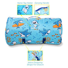 Load image into Gallery viewer, Bambino Bliss Kids Nap Mat with Removable Pillow - Soft, Lightweight Mats, Easy Clean Toddler Nap Pad for Preschool, Daycare, Kindergarten - Children Sleeping Bag (Shark)
