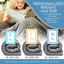 Load image into Gallery viewer, Snuggle Pro Premium Weighted Blanket Kids Set, 7lbs (41"x60", Gray), Breathable, Washable, Hypoallergenic &amp; Heavy | Reversible Cooling Bamboo &amp; Minky Dot Sensory Duvet Cover + Extra Gift
