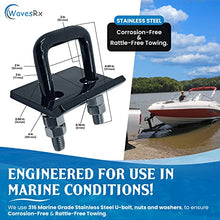 Load image into Gallery viewer, WAVESRX Boat Trailer Hitch Tightener &amp; Stabilizer | Stainless Steel Anti-Rattle Clamp for 2" Hitch Receivers | Marine Grade Rust-Free for Safe Transportation of Your Watercraft | Improved 2022 Version
