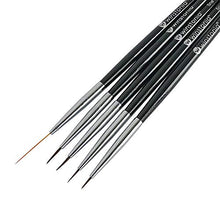 Load image into Gallery viewer, Winstonia 5 pcs Nail Art Brushes Set Liner Striping Brush for Strokes, Details Painting, Blending, Elongated Lines - FINE LINE
