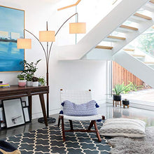 Load image into Gallery viewer, Brightech Trilage Arc Floor Lamp w/Marble Base - 3 Lights Hanging Over The Couch from Behind - Multi Head Arching Tree Lamp - for Mid Century, Modern &amp; Contemporary Rooms - Oil Rubbed Bronze
