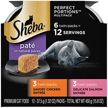 Load image into Gallery viewer, Sheba Perfect Portions Paté Wet Cat Food Tray Variety Packs , 12 (2.6 Oz Twin-Pack Trays)
