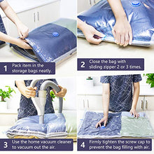 Load image into Gallery viewer, Suob 8 Pack Vacuum Storage Bags, Travel Storage Compression Bags (4 Pack 28"x 20", 4 Pack 24"x 16") 77% More Storage for Blanket, Pillows, Clothes and Bedding
