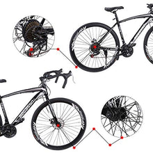 Load image into Gallery viewer, Lroplie R2 Commuter Aluminum Road Bike 21 Speed 700C Wheel Suspension Fork Rear Suspension Bicycles for Intermediate to Advanced Riders (Road Black 21 Speed)

