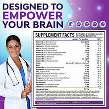 Load image into Gallery viewer, 41 in 1 Brain Booster Supplement for Focus, Memory, Clarity, Energy, Concentration | Natural Nootropics Brain Support Supplement with DMAE, Bacopa Monnieri &amp; More | for Men &amp; Women | 120 V Capsules
