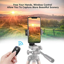 Load image into Gallery viewer, UBeesize Cell Phone Tripod Mount with Wireless Remote, Selfie Stick Monopod Head and Tripod Adapter Stand Holder Compatible with iPhone Android and All Phones
