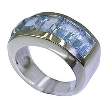 Load image into Gallery viewer, 55Carat Natural Blue Topaz Ring Men Sterling Silver Rectangle Shape Size US 5,6,7,8,9,10,11,12
