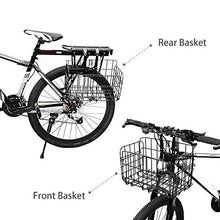 Load image into Gallery viewer, HOMEE Folding Rear Bike Basket - Wire Mesh Detachable Front Bag, Handlebar Basket Rear Hanging Bicycle Bag Cargo Rack for Mountain Bike Accessories Storage Frame 1 Pack Gift for Father's Day
