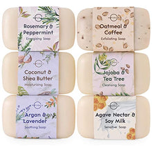 Load image into Gallery viewer, O Naturals 6pcs Natural Bar Soap Collection, Soap Gift Set, Spa Gifts for Women &amp; Men, Organic Body Wash Soap Bar &amp; Face Soap for Acne - 100% Natural, Triple Milled Soap Bars with Essential Oils 4oz
