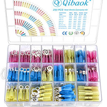 Load image into Gallery viewer, Qibaok 250 PCS Heat Shrink Wire Connectors Electrical Terminals Kit Waterproof Marine Automotive Terminals Set
