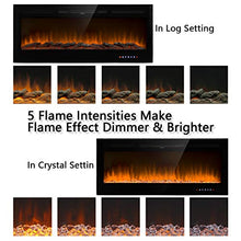 Load image into Gallery viewer, Homedex 50" Recessed Mounted Electric Fireplace Insert with Touch Screen Control Panel, Remote Control, 750/1500W, Black
