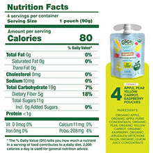 Load image into Gallery viewer, GoGo squeeZ happy tummieZ Organic Apple Pear Yellow Carrot Raspberry, 3.2 oz. (4 Pouches) - Kids Snacks with Prebiotic Fiber - Gluten Free Snacks for Kids - Nut &amp; Dairy Free - Vegan Snacks
