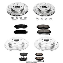 Load image into Gallery viewer, Power Stop K229 Front and Rear Z23 Carbon Fiber Brake Pads with Drilled &amp; Slotted Brake Rotors Kit
