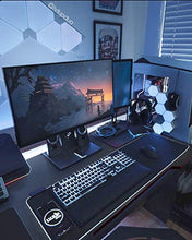 Load image into Gallery viewer, Flamaker Gaming Desk Gaming Table Computer Desk Gamer Table Z Shape Game Station with Large Carbon Fiber Surface, Cup Holder &amp; Headphone (Red)
