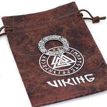 Load image into Gallery viewer, GuoShuang Nordic Viking Amulet drgon dreki Jormungand Pendant Necklace Stainless Steel with Valknut Rune Gift Bag
