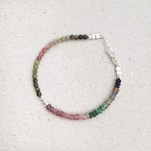 Load image into Gallery viewer, Watermelon Tourmaline Beaded Bracelets for Women Stackable Sterling Silver Birthstone Jewelry
