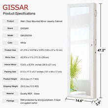 Load image into Gallery viewer, GISSAR Jewelry Mirror Armoire Wall Mount Over The Door Mirror Jewelry Cabinet Storage Mirror Organizer Lockable Full Length Door Mirror(White)
