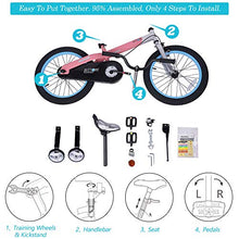 Load image into Gallery viewer, RoyalBaby Boys Girls Kids Bike 16 Inch Matte Button Bicycles with Training Wheels Kickstand Child Bicycle Pink
