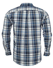 Load image into Gallery viewer, Western Shirts for Men with Snap Buttons Regular Fit Plaid Mens Long Sleeve Shirts Casual,White Blue Check 016,Small
