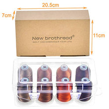 Load image into Gallery viewer, New brothread - 15 Options - 8 Snap Spools of 1000m Each Polyester Embroidery Machine Thread with Clear Plastic Storage Box for Embroidery &amp; Quilting - Different Brown

