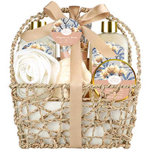 Load image into Gallery viewer, Home Spa Gift Basket, Bath Spa Kit for Women, with Body Lotion, Shower Gel, Bubble Bath, Body Scrub, Bath Salt, Bath Bomb, Gift Set for Women…
