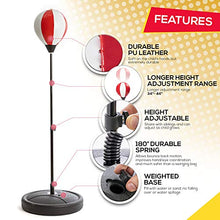 Load image into Gallery viewer, whoobli Punching Bag for Kids Incl Boxing Gloves | 3-8 Years Old Adjustable Kids Punching Bag with Stand | Boxing Bag Set Toy for Boys &amp; Girls
