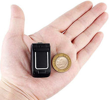Load image into Gallery viewer, LONG-CZ J9 World Mini Smallest Flip Mobile Phone Unlocked (Black)
