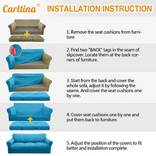 Load image into Gallery viewer, Carltina 3 Piece Thick Sofa Covers for 2 Cushion Couch High Stretch Fitted Couch Cover for Dogs Pet Non Slip Sofa Slipcover for Living Room Furniture Protector Washable (Medium, Light Gray)
