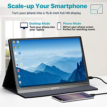 Load image into Gallery viewer, Portable Monitor - KYY 15.6inch 1080P FHD USB-C Laptop Monitor HDMI Computer Display HDR IPS Gaming Monitor w/Premium Smart Cover &amp; Speakers, External Monitor for Laptop PC Mac Phone PS4 Xbox Switch
