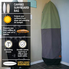 Load image into Gallery viewer, Ho Stevie! Canvas Surfboard Bag Cover [Choose Size &amp; Color] (Black/Gray/Green, 8'6")
