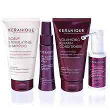 Load image into Gallery viewer, Keranique Hair Regrowth System – 30 Days - Keratin Amino Complex - Free of Sulfates, Dyes and Parabens, Includes Shampoo and Conditioner, Minoxidil and Lift and Repair Spray for Fine Thinning Hair

