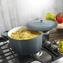 Load image into Gallery viewer, Crock Pot Artisan 5 Quart Enameled Cast Iron Round Dutch Oven, Slate Gray
