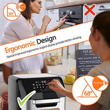 Load image into Gallery viewer, whall Air Fryer, 13QT Air Fryer Oven, Family Rotisserie Oven, 1700W Electric Air Fryer Toaster Oven, Tilt led Digital Touchscreen, 12-in-1 Presets for Baking, Roasting, Dehydrating, with Accessories
