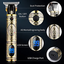 Load image into Gallery viewer, Suttik Hair Clippers for Men, Cordless Clippers for Hair Cutting, Rechargeable Beard Hair Trimmer, Professinoal Hair Clippers for Barber, T-blade Edgers Clippers Outline Trimmer with Led Display, Gold
