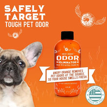 Load image into Gallery viewer, ANGRY ORANGE Pet Odor Eliminator for Home - 8oz Dog &amp; Cat Urine Smell Remover - Citrus Concentrate - Makes a Gallon (128 oz)
