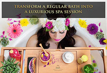 Load image into Gallery viewer, Your Majesty YM Lux Craft Bamboo Bathtub Caddy Tray [Durable, Non-Slip], 1-2 Adults Expandable Bathtub Tray, Beautiful Gift Box, Fits Any Tub Bath - Holds Book, Wine, Phone, Ipad, Laptop
